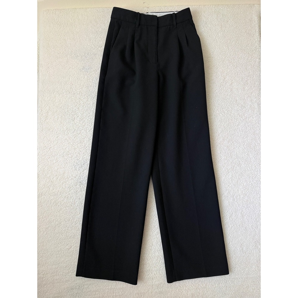 Wilfred Pants Womens 4 Black The Effortless Pant Wide Leg Pleated Dress Aritzia